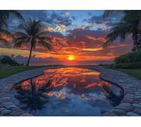 DIY Pintar por Numeros Adultos, Piscina De Resplandor De La Noche, Colorear Principiantes Numeros Adultos Kit, Pinceles y Acrilicos Pigmentos, para Decoración de Hogar, Sin Marco 70x90cm WM7L-790