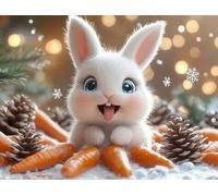 DIY Pintar por Numeros Adultos, Zanahoria De Conejo, Colorear Principiantes Numeros Adultos Kit, Pinceles y Acrilicos Pigmentos, para Decoración de Hogar, Sin Marco 50x70cm WM7L-775