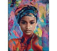 Diy Pintura Al óleo Por Kits De Números, Lienzo Pintura Al óleo Retrato de mujer africana color para adultos y dibujo con pinceles Regalos pintados a mano sin marco