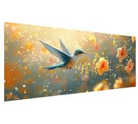 DIY Pintura de Diamante para Adultos Colibrí, 5D Diamond Painting Kit Completo Flor, Diamond Art Manualidades Adultos, Pintar con Diamantes Punto de Cruz para Decoracion Pared, Regalo 100x40cm B-93