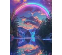 DIY Pintura por Números para Adultos Kit de, Arco Iris de ensueño Cuadros para Pintar Colorear Numeros Pinturas Acrilicos con Pinceles, Para Principiantes y Niños Edades 70x90cm D7SS-632