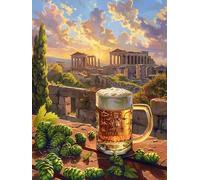 DIY Pintura por Números para Adultos Kit de, Cerveza de construcción Cuadros para Pintar Colorear Numeros Pinturas Acrilicos con Pinceles, Para Principiantes y Niños Edades 90x120cm D7SS-564