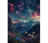 DIY Pintura por Números para Adultos Kit de, Flores en el cielo nocturno Cuadros para Pintar Colorear Numeros Pinturas Acrilicos con Pinceles, Para Principiantes y Niños Edades 90x120cm D7SS-828