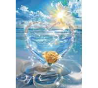 DIY Pintura por Números para Adultos Kit de, Huanghua Love Cuadros para Pintar Colorear Numeros Pinturas Acrilicos con Pinceles, Para Principiantes y Niños Edades 40x50cm D7SS-551