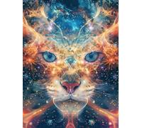 DIY Pintura por Números para Adultos Kit de, La fantasía del tigre Cuadros para Pintar Colorear Numeros Pinturas Acrilicos con Pinceles, Para Principiantes y Niños Edades 60x80cm D7SS-591