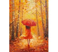 DIY Pintura por Números para Adultos Kit de, Las mujeres caen de las hojas Cuadros para Pintar Colorear Numeros Pinturas Acrilicos con Pinceles, Para Principiantes y Niños Edades 60x80cm D7SS-660