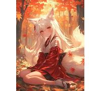 DIY Pintura por Números para Adultos Kit de, Mujer de hoja caduca Cuadros para Pintar Colorear Numeros Pinturas Acrilicos con Pinceles, Para Principiantes y Niños Edades 30x40cm D7SS-602