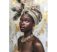 DIY Pintura por Números para Adultos Kit de, Mujeres Africanas Cuadros para Pintar Colorear Numeros Pinturas Acrilicos con Pinceles, Para Principiantes y Niños Edades 70x90cm D7SS-272