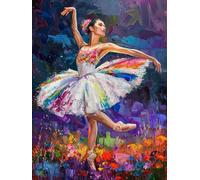 DIY Pintura por Números para Adultos Kit de, Mujeres bailarinas Cuadros para Pintar Colorear Numeros Pinturas Acrilicos con Pinceles, Para Principiantes y Niños Edades 20x30cm D7SS-757