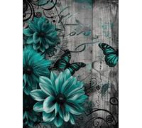 DIY Pintura por Números para Adultos Kit de, Nota verde Cuadros para Pintar Colorear Numeros Pinturas Acrilicos con Pinceles, Para Principiantes y Niños Edades 30x40cm D7SS-610