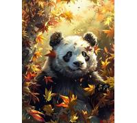 DIY Pintura por Números para Adultos Kit de, Panda de hoja caduca Cuadros para Pintar Colorear Numeros Pinturas Acrilicos con Pinceles, Para Principiantes y Niños Edades 70x90cm D7SS-603