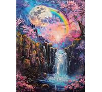 DIY Pintura por Números para Adultos Kit de, Paraíso Cuadros para Pintar Colorear Numeros Pinturas Acrilicos con Pinceles, Para Principiantes y Niños Edades 40x50cm D7SS-730