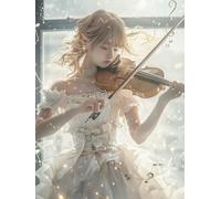 DIY Pintura por Números para Adultos Kit de, Violín femenino Cuadros para Pintar Colorear Numeros Pinturas Acrilicos con Pinceles, Para Principiantes y Niños Edades 40x50cm D7SS-661