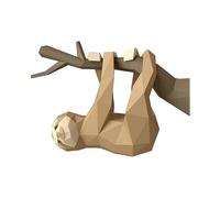 DIY Pre-Cut Papercraft, 3D Wall Decoration Paper, 3D Origami Sculpture, Papershape 3D Sloth Cut Out Toy Craft Activity for Children Toddlers,52X19x36c