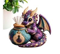 DIY Quilted Dragon Tissue Box Sewing Kit - Handcrafted Beaded Cover