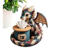 DIY Quilted Dragon Tissue Box Sewing Kit - Handcrafted Beaded Cover