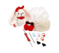 Diy Rabbit Crochet Kit with Knitting Yarn Needles Plush Doll Easy