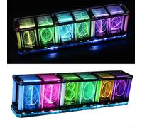 DIY Retro Glow Tube Clocks Kit, RGB LED Music Spectrum Digital Clock Electronic Kit, DIY Date And Time