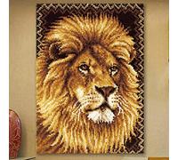 Diy Rug Latch Hook Kits Lion, Handmade Hanging Carpet Embroidery Making Kits, Home Decoration Tapestry For Adults And Beginners, 75Cm*55Cm, LJJY-KK