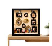 DIY Shadow Box Frame - Wood Resin 21.5x21.5x3.7cm 380g Golden Mini Photo Frame 3D Figurine Display Shadow Box Set Romantic Gift For Father’s Day Valentine Birthday Decoration