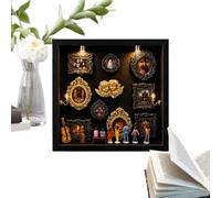 DIY Shadow Box Frame - Wood Resin 21.5x21.5x3.7cm 380g Golden Mini Photo Frame 3D Figurine Display Shadow Box Set Romantic Gift For Father’s Day Valentine Birthday Decoration