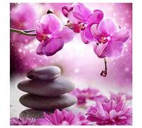 DIY square art pintura de diamante cuadrado manualidades mosaico orquídea 40x40cm 5D diamantes de imitación piedras de flores cristal rhinestone bordado lienzo de punto de cruz puzle pintura infantil