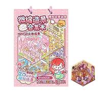 DIY Sticker Book, Cartoon Miniature Scene Supplies, Creative Fun Stickers for Scrapbooking, Notebook Journal Decoration Set for Kids Adults Home School Birthday Holiday Party Craft Activities