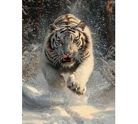 DIY Tigre Diamond Painting Adultos,5D Nieve Diamond Art,Kit Completo de Pintura de Diamante, Manualidades Adultos Dibujo de Diamantes Set, para Principiantes Decoración De Pared Hogar 90x120cm Ja0z114