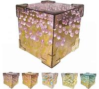 DIY Tulip Cube Mirror Lamp, DIY Cube Tulip Mirror Night Light, 2024 New Tulip Night Light, Handmade DIY Tulip Flower Magic Cube Mirror Night Light, DIY Tulip Flower Lamp LED Night Light (Purple)