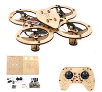 DIY Wooden Building Blocks Flying,DIY Wooden Drone Model Kit,Remote Control Aircraft Training RC Drone Quadcopter,RC Drones Toys Assembled Kits (1)