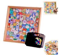 DIY Wooden Coloring Puzzles Cats, Wooden Cat Puzzle Frame, Cat Puzzles Decor for Home Decoration Craft Lover (12 Colors)