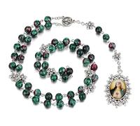 diyalo Collar con cadena de cuentas de oración de la Virgen María y la coronilla de los Siete Dolores, Piedra, No es una piedra preciosa