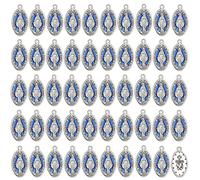 diyalo Medalla de Nuestra Señora/San Benedicto/Crucifijo Cruz Colgante para DIY Rosario Collar Joyería Fabricación de Cuentas de Oración Parte, 1.8x0.9cm, Metal, No es una piedra preciosa