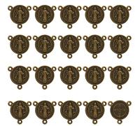diyalo San Benito de 3 hoyos/Medalla Milagrosa/Nuestra Señora de Guadalupe/Virgen María/Cristo Jesús Rosario Centro de mesa Conector para DIY Oración Collar, Joyería Fabricación, Metal, No es una piedra preciosa