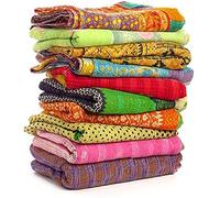 DIYANA IMPEX Venta al por Mayor Mix Lot Tribal Kantha Quilts Vintage Algodón Cama Cubierta Sari Tiro Antiguo Varios Parches Rally (5)