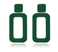 DIYANMMY Pendientes huecos cuadrados geométricos de acrílico simple retro para mujer pendiente de gota blanca, Metal, N/P