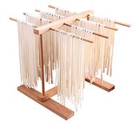 DIYARTS Plegable Soporte Secador Pasta, 8 Hileras de Madera de Haya Secadoras de Espaguetis Pasta Fideos Secado Soporte para Colgar