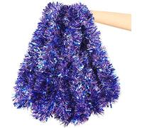 DIYASY - Guirnalda navideña de 6 m de espumillón azul royal grueso para decoraciones de árboles de Navidad