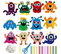 DIYCUT 12 Piezas Kit de Costura Creativo Monstruos, Kit de Manualidades de Fieltro, Juego para Coser, Suave y lindo Regalo de Artesanía, para Niños, Niñas y Principiantes