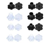 DIYCUT 16 Piezas Protectores Tacones con Forma de Flor, Cubretacones Bodas, Protector de Tacón Invisibles, Textura Antideslizante, Material TPU, para Bodas, Oficina, Exterior (Negro/Transparente)