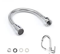 DIYCUT 30 cm Extensor Grifo Cocina de Acero Inoxidable, Adaptador Grifo Cocina, Ajustable 360°, Atomizador Grifos, con Adaptadores y Conectores de Rosca Macho y Hembra, para Baño, Hotel, Cocina