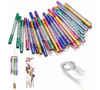 DIYCUT 50 Piezas Carillón de Viento Coloridos, Campanas de Viento Personalizadas, Carrillon de Viento, con 20 Hilos y Tubos Sonoros de Aluminio, para Decoración Jardín, Halloween, Habitación