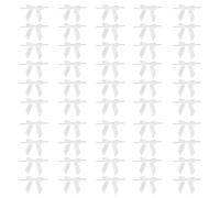 DIYCUT 50 Piezas pequeños Lazo Blancos, Lazos para Manualidades, Bowknot Blanco, Arcos de Cinta con Hilo, para Decorar Regalos, Decoraciones Festivas, Champán y Decoraciones de Boda