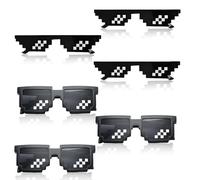 DIYCUT 6 Piezas Gafas Pixel Mosaico Sol, Gafas Juguete, Gafa Fiesta Divertidas, Accesorios Fiesta, para Juegos de Rol, Carnaval, Halloween y Disfraces