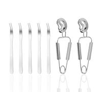 DIYCUT 7 Piezas de Pinzas de Caracol, Tenedor de Caracol y Pinzas de Acero Inoxidable, Tenedores de Mariscos se Pueden Usar para el Hogar, Restaurante y Hotel