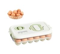 DIYCUT Huevera de 24 Huecos, Portátil Transparente Organizador de Huevos, Contenedor de Huevos, con Tapa Cierre Rápido Temporizador - para Nevera, Mesa & Alacena (Resistente Golpes)