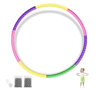 DIYCUT Hula Hoop - Aro de Fitness Desmontable, con 200 Bolas de Acero, 7 Piezas, 60 cm de diámetro, aro con Peso, para Fitness, Gimnasia, Juegos