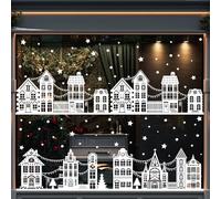 DIYDEC 10 hojas de pegatinas para ventana de Navidad, decoración autoadhesiva de invierno para la casa, imágenes de Navidad para la ventana, decoración navideña para el hogar