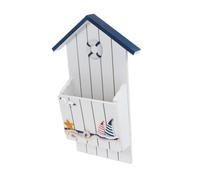 DIYEAH 1 Caja De Madera para Llaves Soporte para Bolígrafos Tablero De Amplificador Soportes Decorativos Etiquetas De Aire Oceánico Ganchos para Llaves De Banquero Carrete De