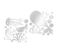 DIYEAH 1 juego de calcomanías acrílicas de espejo para pared, diseño de océano, peces y medusas, decoración para habitaciones, autoadhesivo y extraíble, crea un ambiente fresco y relajante fácil
